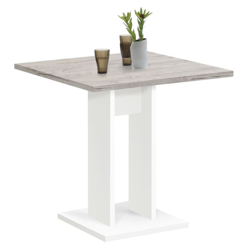 FMD Mesa de jantar 70 cm carvalho areia e branco-Mesas de cozinha e de sala de jantar-Home Retail