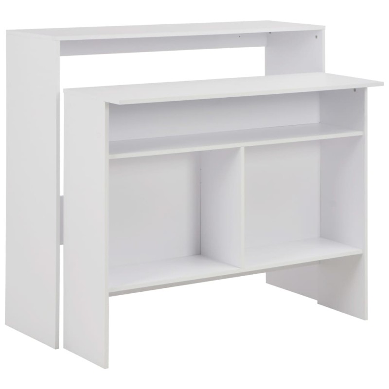 Mesa de bar com 2 tampos branco 130x40x120 cm-Mesas de cozinha e de sala de jantar-Home Retail