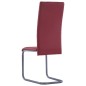 Cadeiras de jantar cantilever 2 pcs couro artificial vermelho