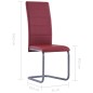 Cadeiras de jantar cantilever 2 pcs couro artificial vermelho