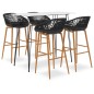 5 pcs conjunto de bar branco e preto