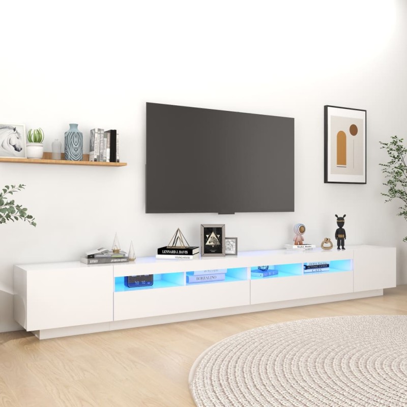 Móvel de TV com luzes LED 300x35x40 cm branco-Móveis de TV-Home Retail