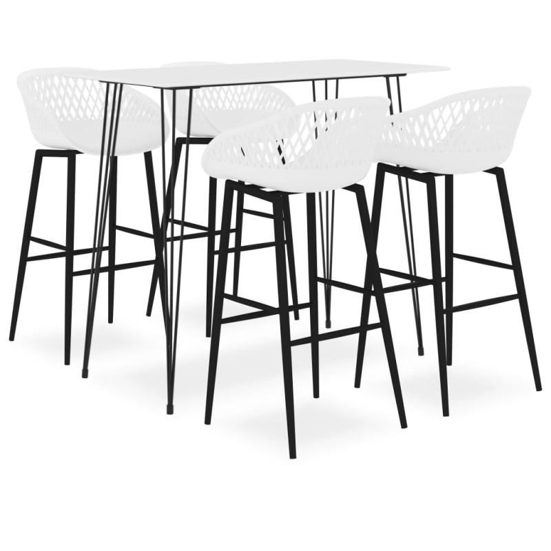 5 pcs conjunto de bar branco-Conjuntos de móveis para cozinha e sala de jantar-Home Retail