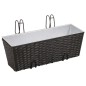 Conjunto de plantadeiras de rattan 2 peças Preto