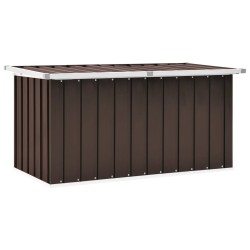 Caixa de arrumação para jardim 129x67x65 cm castanho