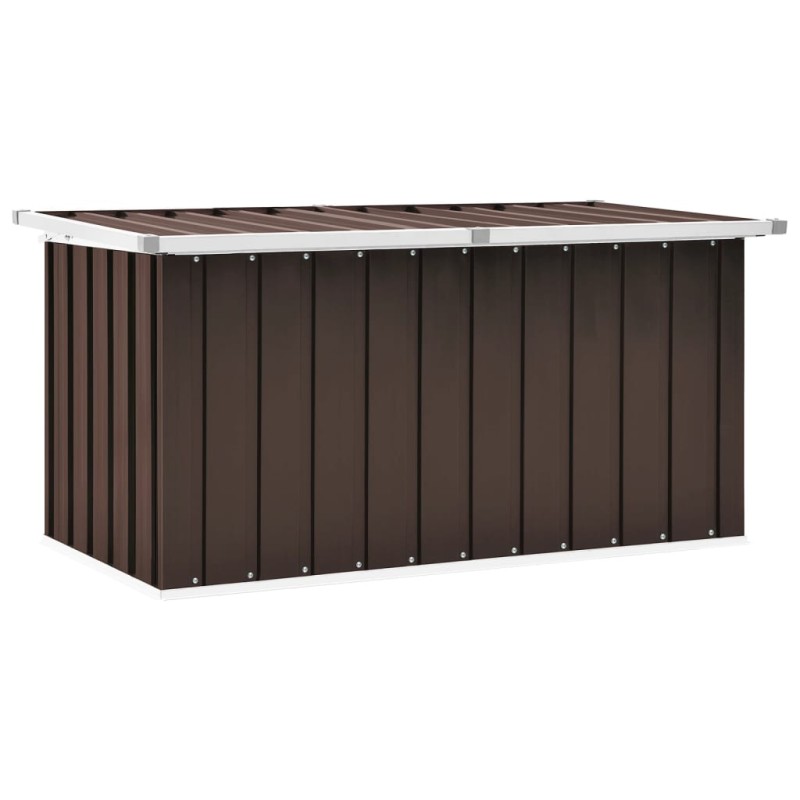 Caixa de arrumação para jardim 129x67x65 cm castanho-Baús para armazenamento exterior-Home Retail