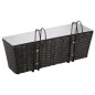 Conjunto de plantadeiras de rattan 2 peças Preto