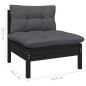 5 pcs conjunto lounge de jardim c/ almofadões pinho preto