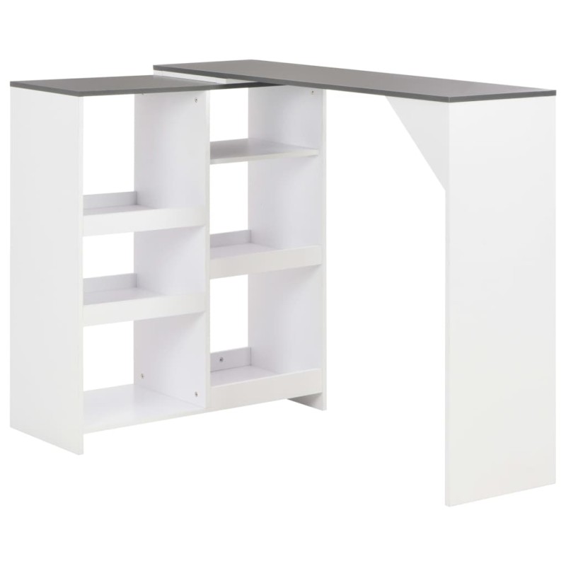 Mesa de bar com prateleira movível branco 138x39x110 cm-Mesas de cozinha e de sala de jantar-Home Retail