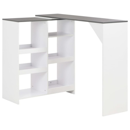 Mesa de bar com prateleira movível branco 138x39x110 cm