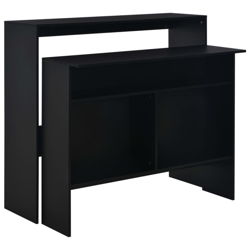 Mesa de bar com 2 tampos preto 130x40x120 cm-Mesas de cozinha e de sala de jantar-Home Retail