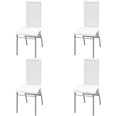 Cadeiras de jantar 4 pcs couro artificial branco