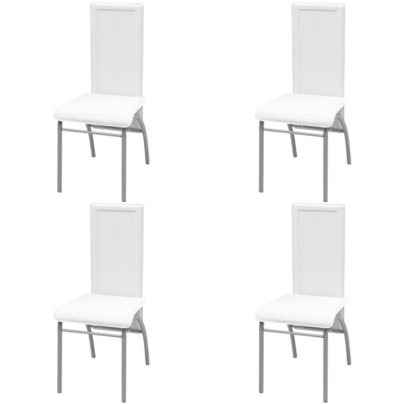 Cadeiras de jantar 4 pcs couro artificial branco