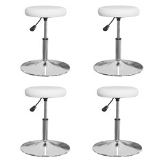 Cadeiras de jantar 4 pcs couro artificial branco