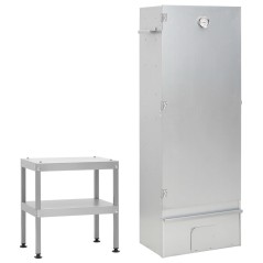 Defumador com mesa aço galvanizado