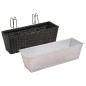 Conjunto de plantadeiras de rattan 2 peças Preto