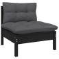 10 pcs conjunto lounge de jardim c/ almofadões pinho preto