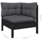 13 pcs conjunto lounge de jardim c/ almofadões pinho preto