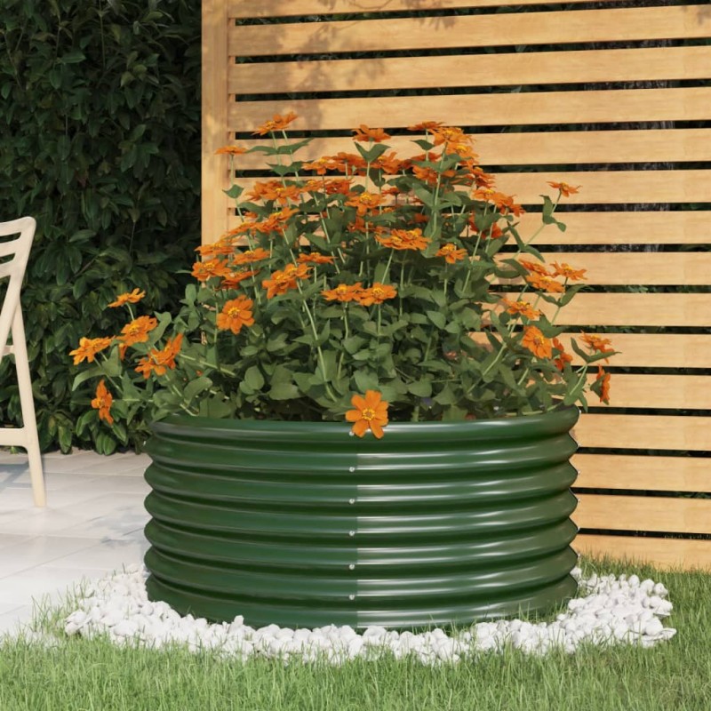 Vaso/floreira de jardim aço revestido a pó 80x80x36 cm verde-Vasos e floreiras-Home Retail