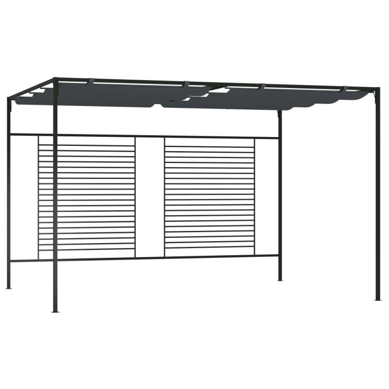 Gazebo com toldo retrátil 4x3x2,3 m 180 g/m² antracite-Toldos e gazebos-Home Retail