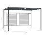 Gazebo com toldo retrátil 4x3x2,3 m 180 g/m² antracite