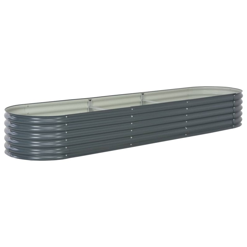 Canteiro elevado de jardim aço galvanizado 320x80x44cm cinzento-Vasos e floreiras-Home Retail