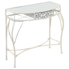 Mesa de apoio estilo francês 82x39x76 cm metal branco