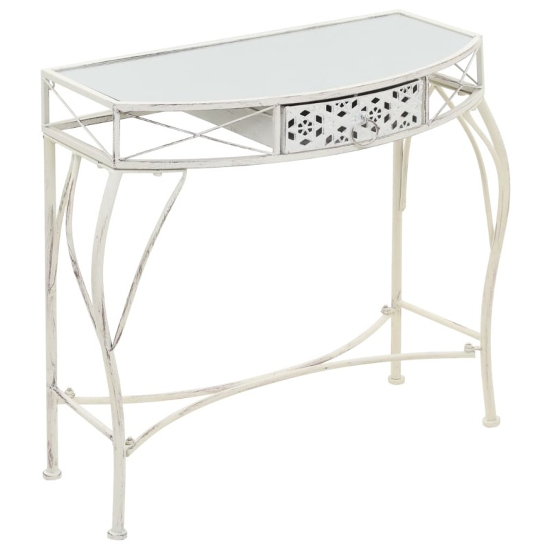 Mesa de apoio estilo francês 82x39x76 cm metal branco-Mesas de apoio-Home Retail