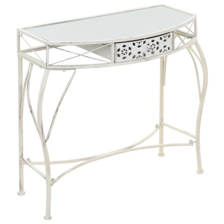 Mesa de apoio estilo francês 82x39x76 cm metal branco