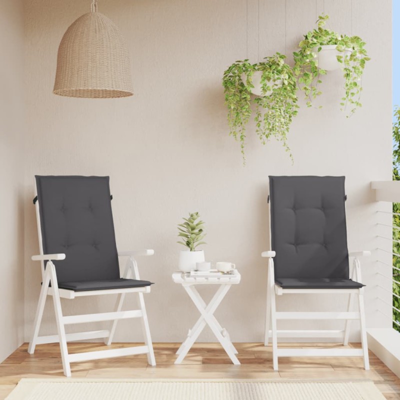 Almofadões para cadeiras altas de jardim 2 pcs tecido antracite-Almofadas para poltronas e sofás-Home Retail