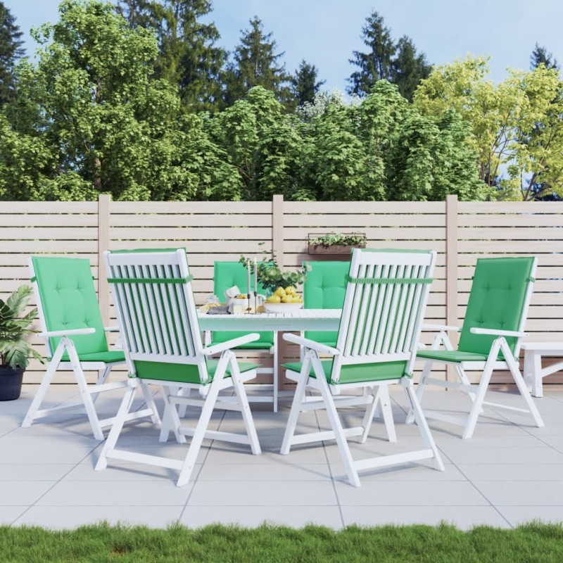 Almofadões para cadeiras altas de jardim 6 pcs tecido verde-Almofadas para poltronas e sofás-Home Retail