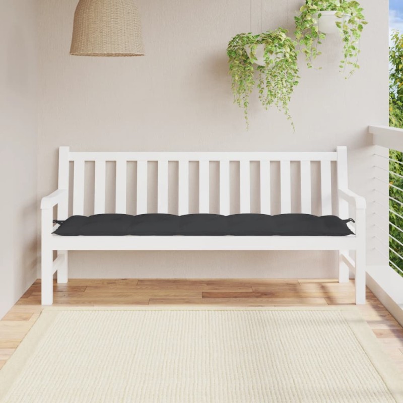 Almofadão p/ banco de jardim 180x50x7 cm tecido oxford preto-Almofadas para poltronas e sofás-Home Retail