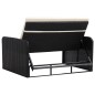 2 pcs conjunto lounge de jardim c/ almofadões vime PE preto