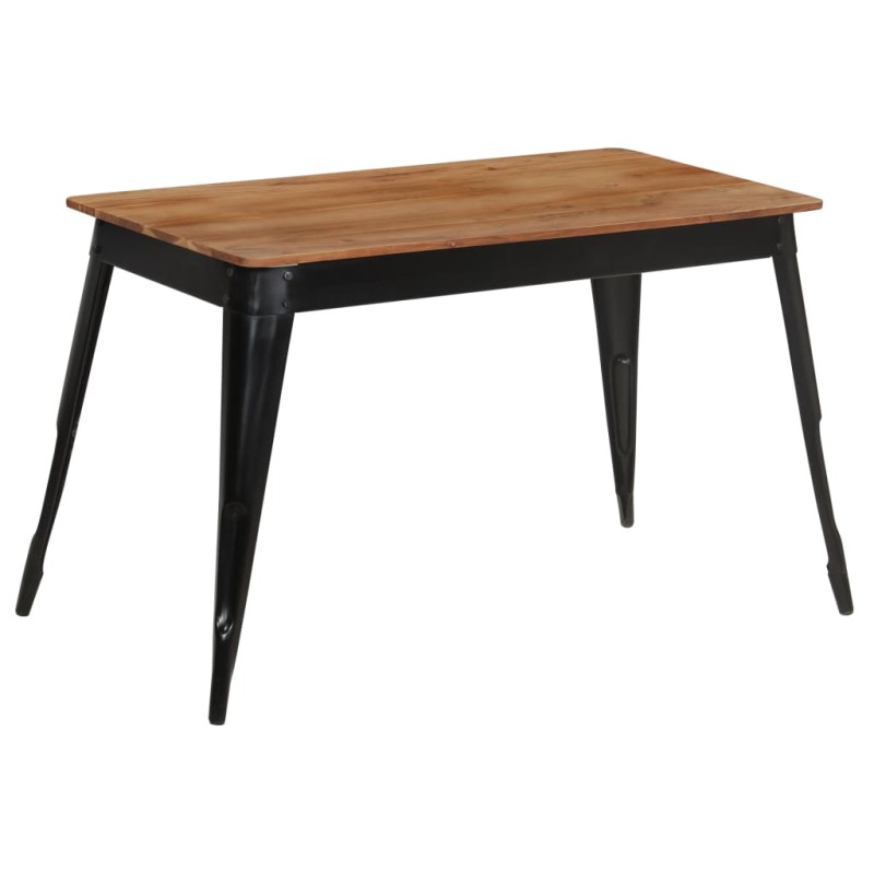 Mesa de jantar madeira de acácia maciça e aço 120x60x76 cm-Mesas de cozinha e de sala de jantar-Home Retail