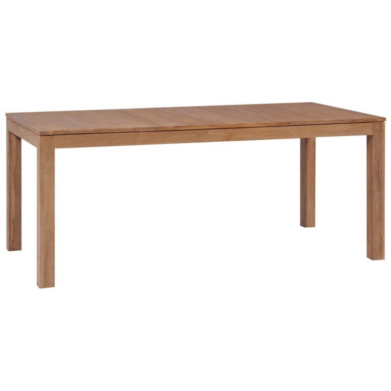 Mesa de jantar teca maciça com acabamento natural 180x90x76 cm-Mesas de cozinha e de sala de jantar-Home Retail