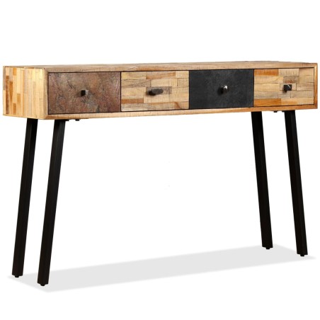 Mesa consola teca reciclada maciça 120x30x76 cm