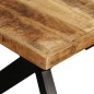 Mesa de jantar madeira de mangueira maciça + aço em cruz 180 cm