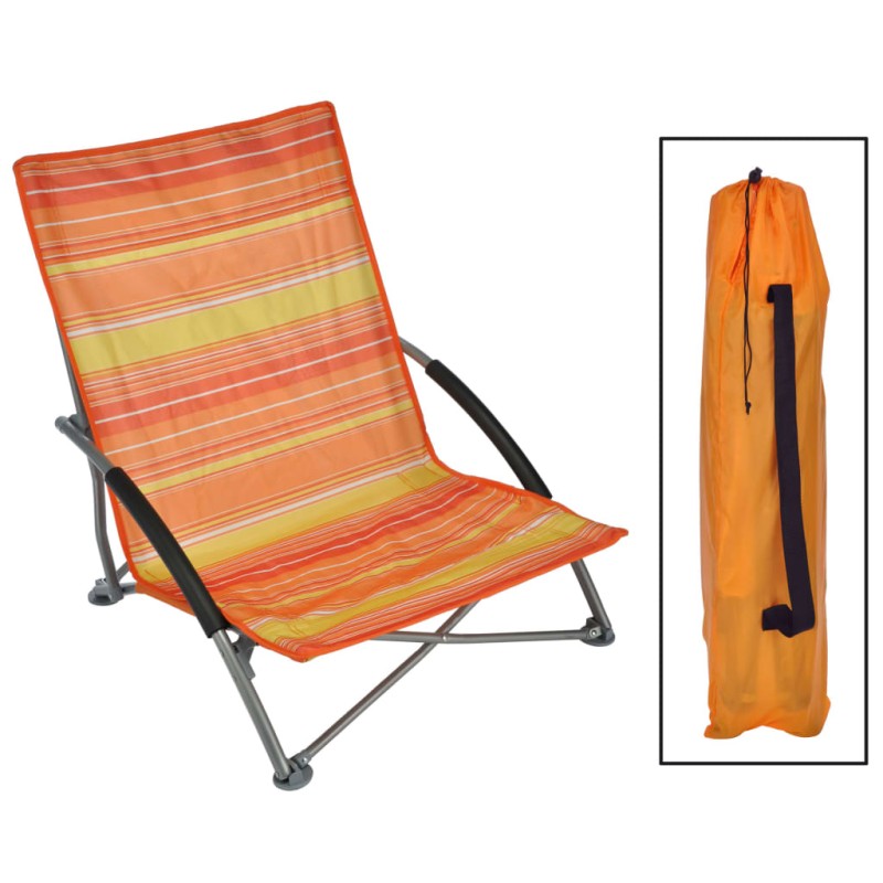 HI Cadeira de praia dobrável 65x55x25/65 cm laranja-Cadeiras de jardim-Home Retail