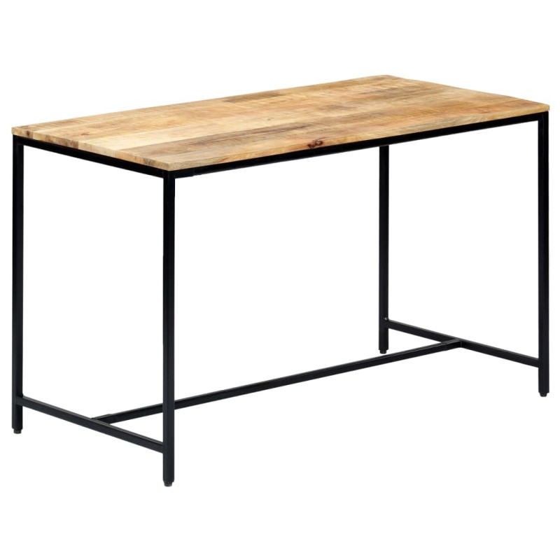 Mesa de jantar 120x60x75 cm madeira de mangueira maciça áspera-Mesas de cozinha e de sala de jantar-Home Retail