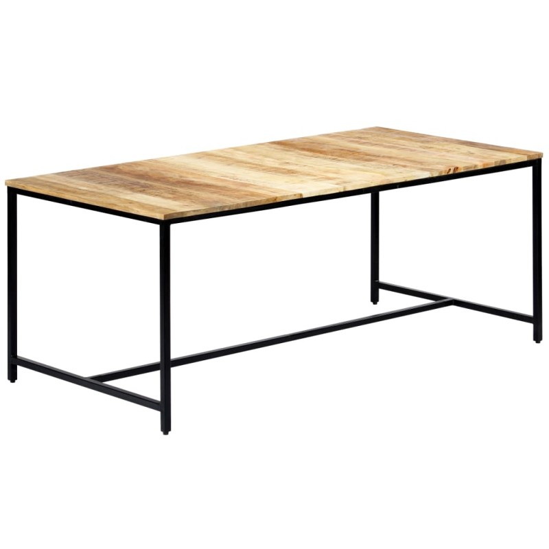 Mesa de jantar 180x90x75 cm madeira de mangueira maciça áspera-Mesas de cozinha e de sala de jantar-Home Retail