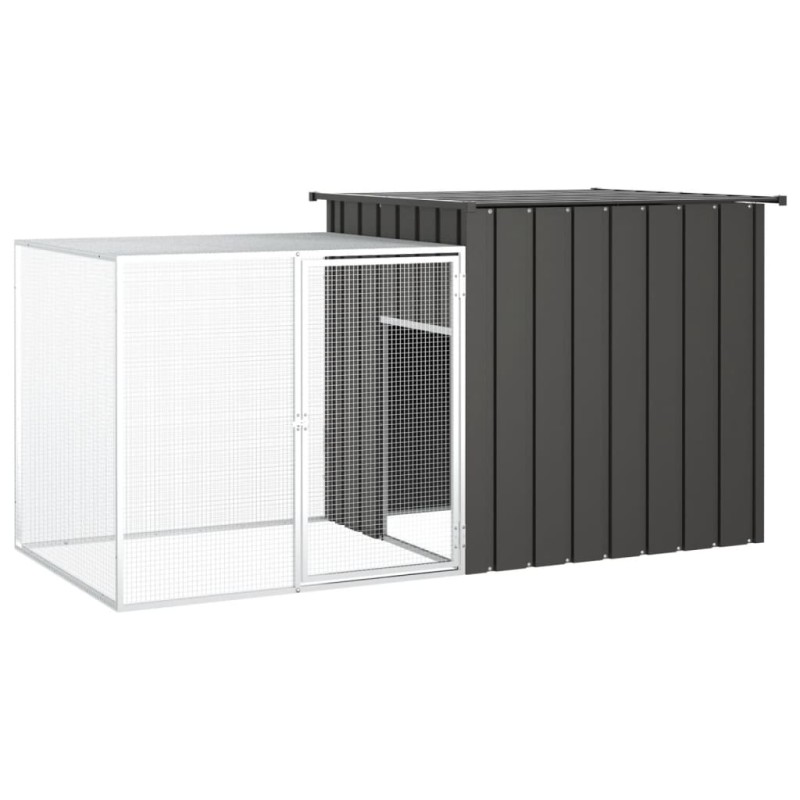 Gaiola p/ coelhos 200x91x100 cm aço galvanizado antracite-Casotas e gaiolas para animais pequenos-Home Retail