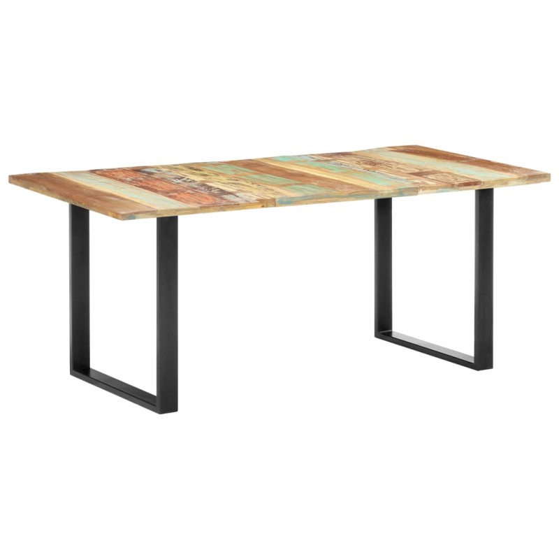 Mesa de jantar 180x90x76 cm madeira recuperada maciça-Mesas de cozinha e de sala de jantar-Home Retail