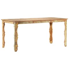 Mesa de jantar 160x80x76 cm madeira recuperada maciça