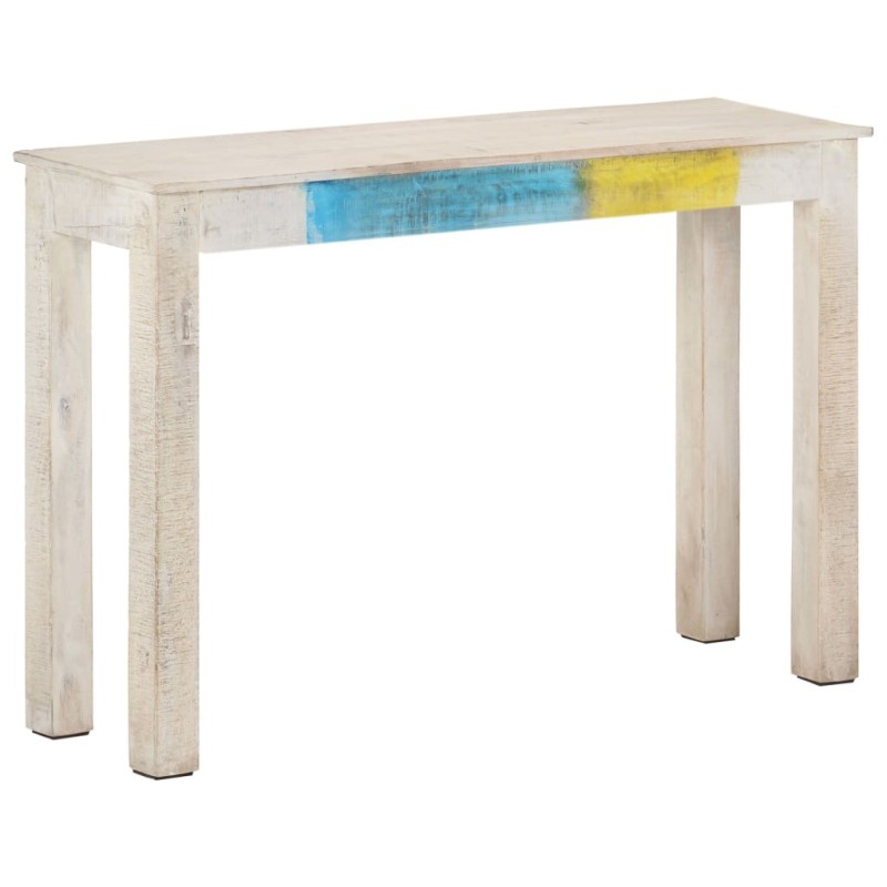 Mesa consola 115x35x77 cm madeira de mangueira áspera branco-Mesas de apoio-Home Retail