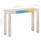 Mesa consola 115x35x77 cm madeira de mangueira áspera branco