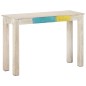 Mesa consola 115x35x77 cm madeira de mangueira áspera branco