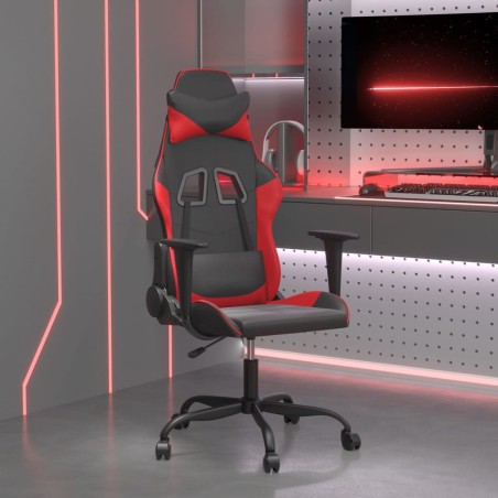 Cadeira gaming couro artificial preto e vermelho