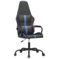 Cadeira de gaming couro artificial preto e azul