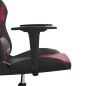 Cadeira gaming couro artificial preto e vermelho tinto