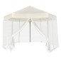 Tenda festas pop-up hexagonal 6 paredes 3,6x3,1 m branco creme